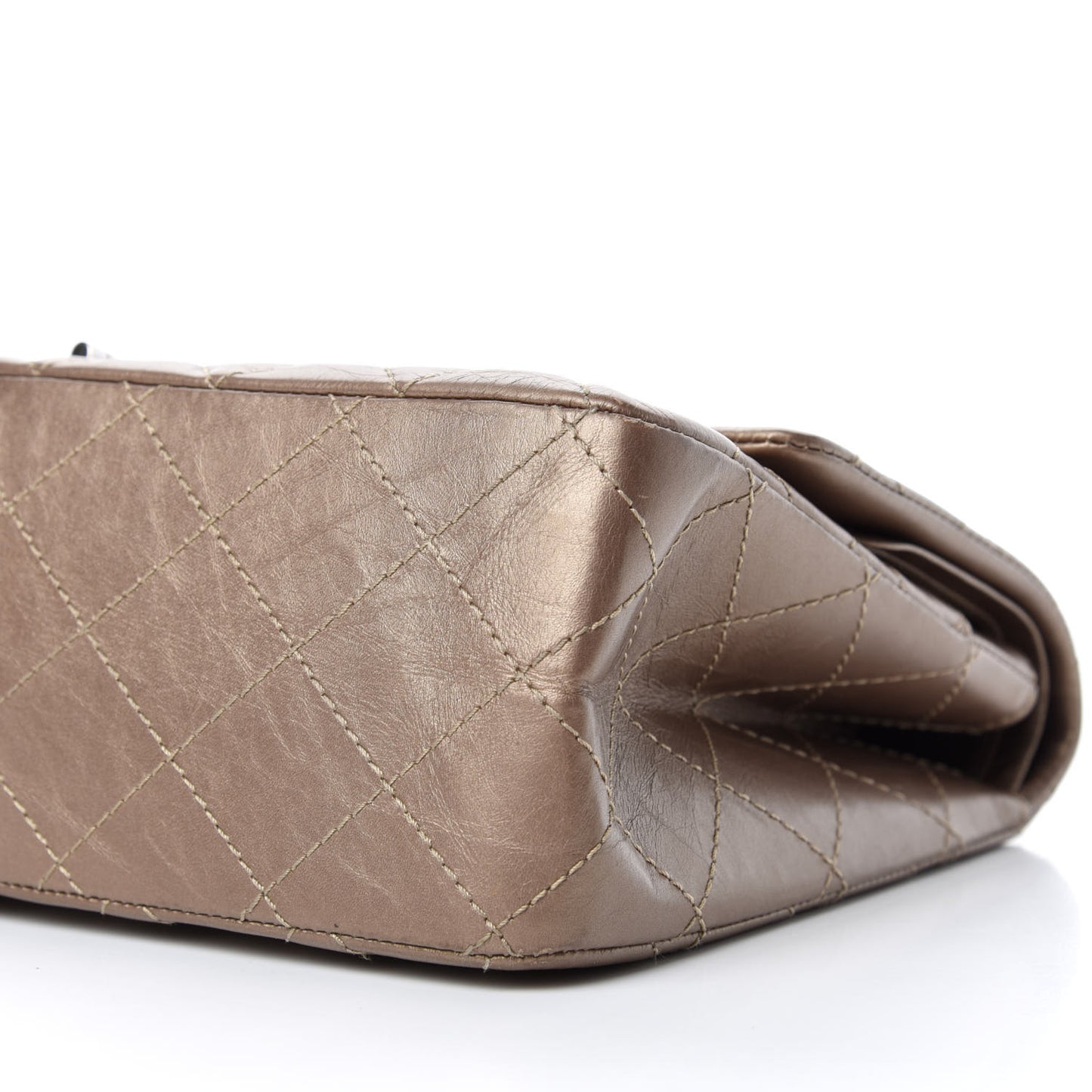 Metallic Aged Calfskin Quilted 2.55 Reissue 227 Flap Dark Gold