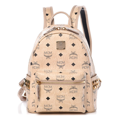 MCM Visetos Side Stud Mini Stark Backpack Beige 1 of 8