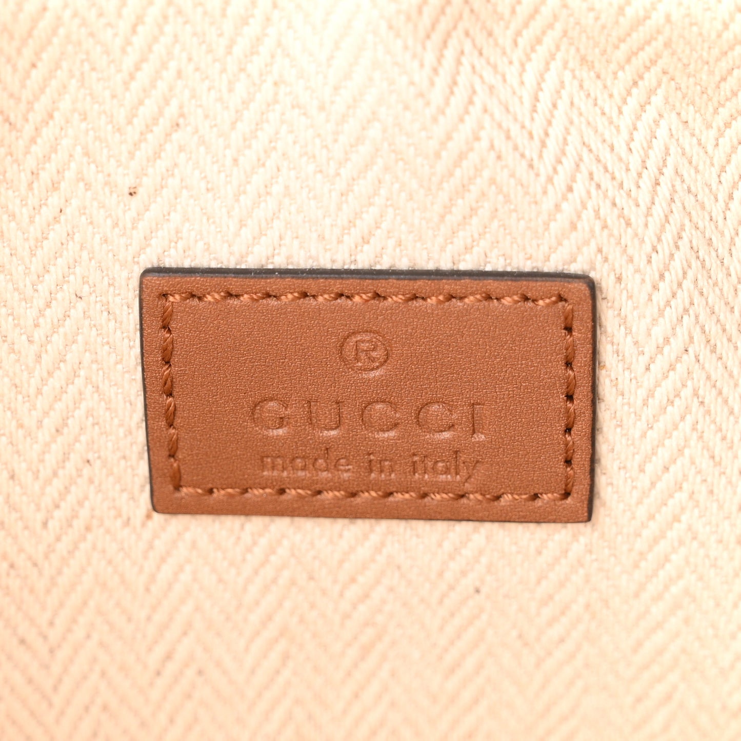 GG Supreme Monogram Textured Calfskin Emblem Mini Crossbody Beige Dark Brown