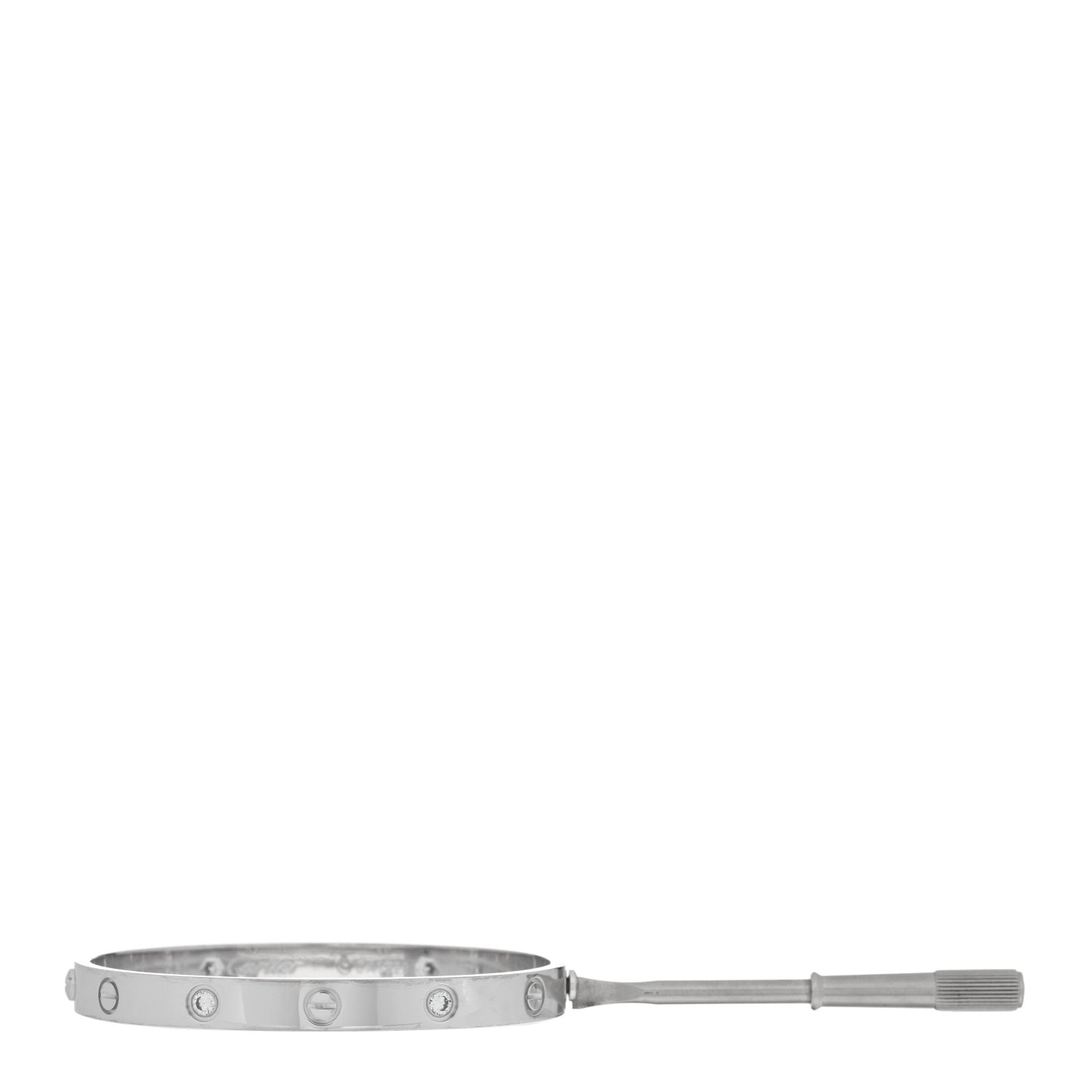 18K White Gold 4 Diamond Love Bracelet 17