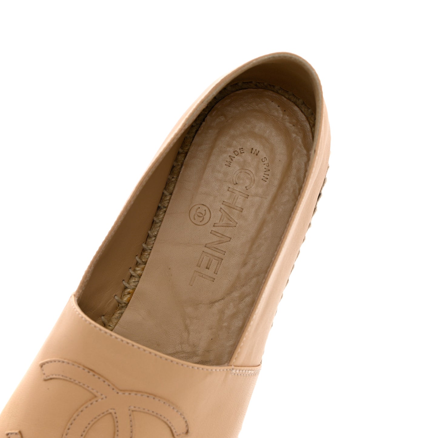 Lambskin CC Espadrilles 40 Beige Black