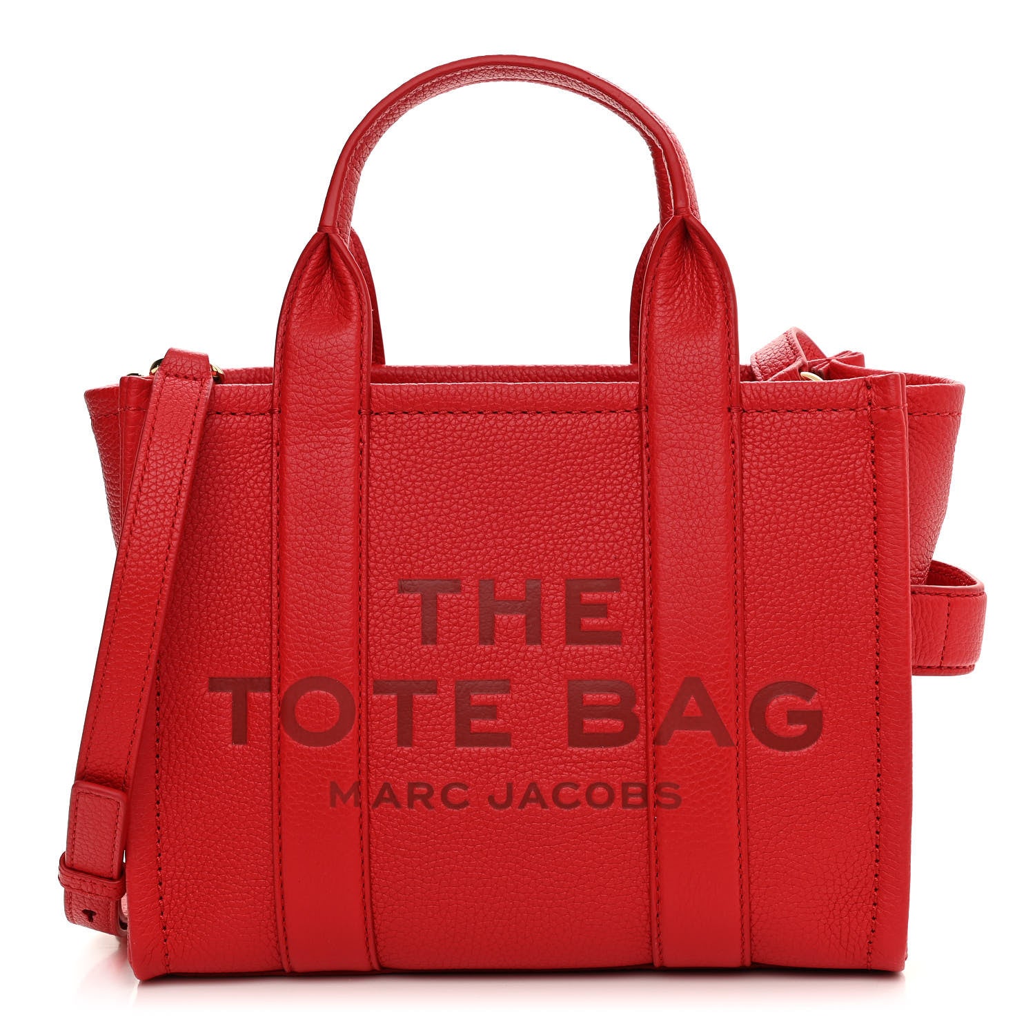 Marc Jacobs Grained Calfskin Small The Tote Bag True Red 1 of 12