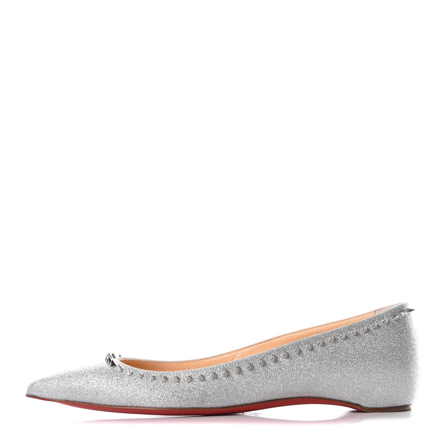 Christian Louboutin Mini Glitter Anjalina Flats 36 Silver 1 of 7