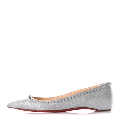Christian Louboutin Mini Glitter Anjalina Flats 36 Silver 1 of 7