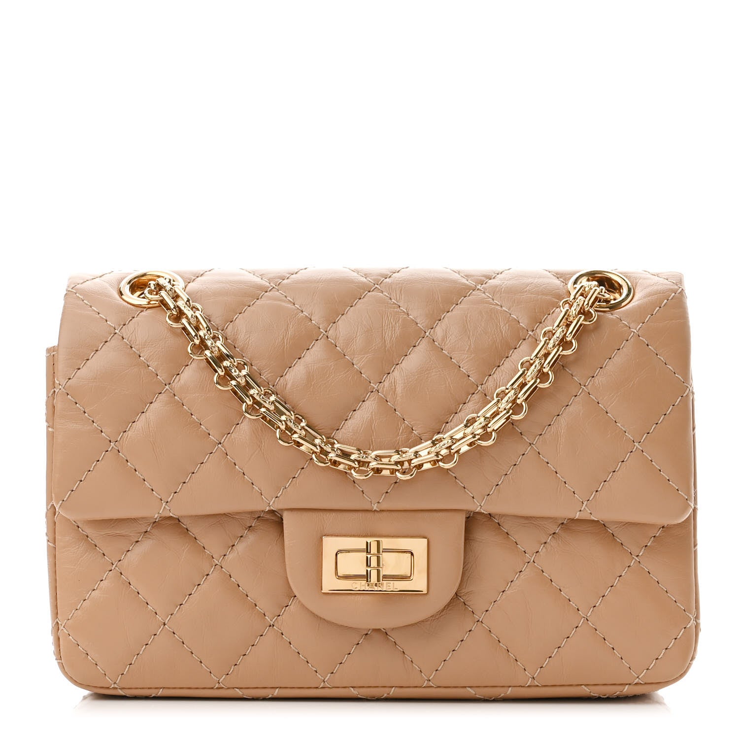 Chanel Aged Calfskin Quilted 2.55 Reissue Mini Flap Beige 1 of 10