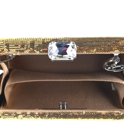 Prada Sequin Clutch With Chain Gold 4 of 4
