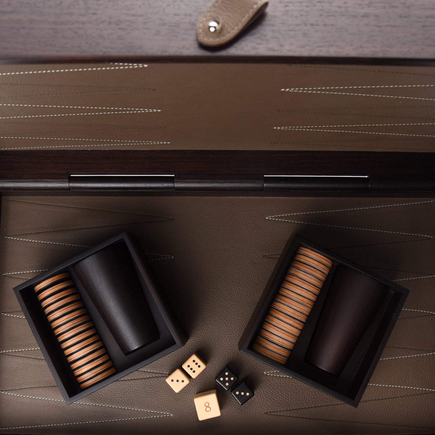 Hermes Java Palissander Wood Swift Taurillon Persepolis Backgammon Game Set 12 of 21