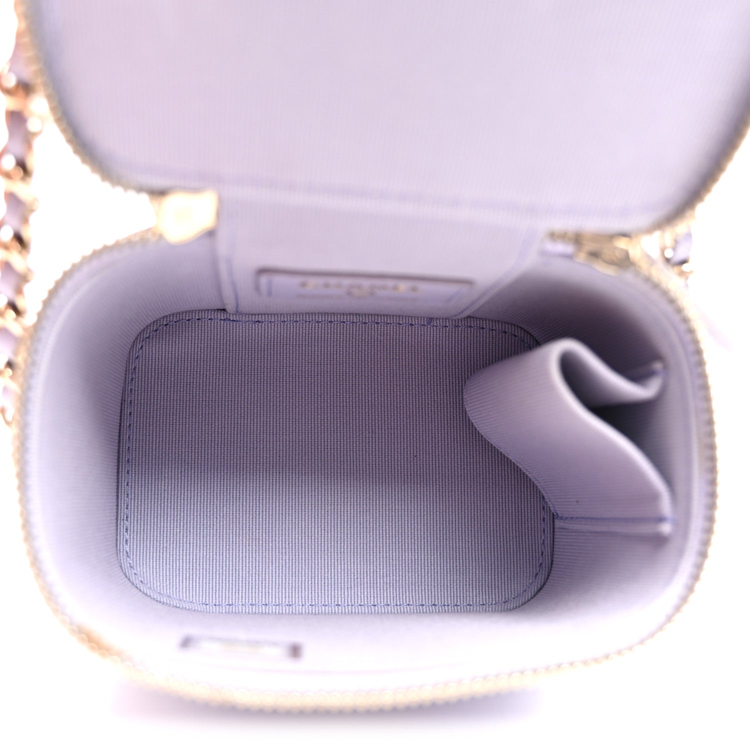 Chanel Lambskin Quilted Top Handle Mini Vanity Case With Chain Lilac 5 of 10