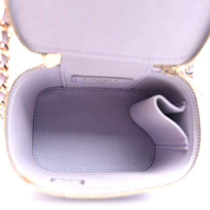 Chanel Lambskin Quilted Top Handle Mini Vanity Case With Chain Lilac 5 of 10