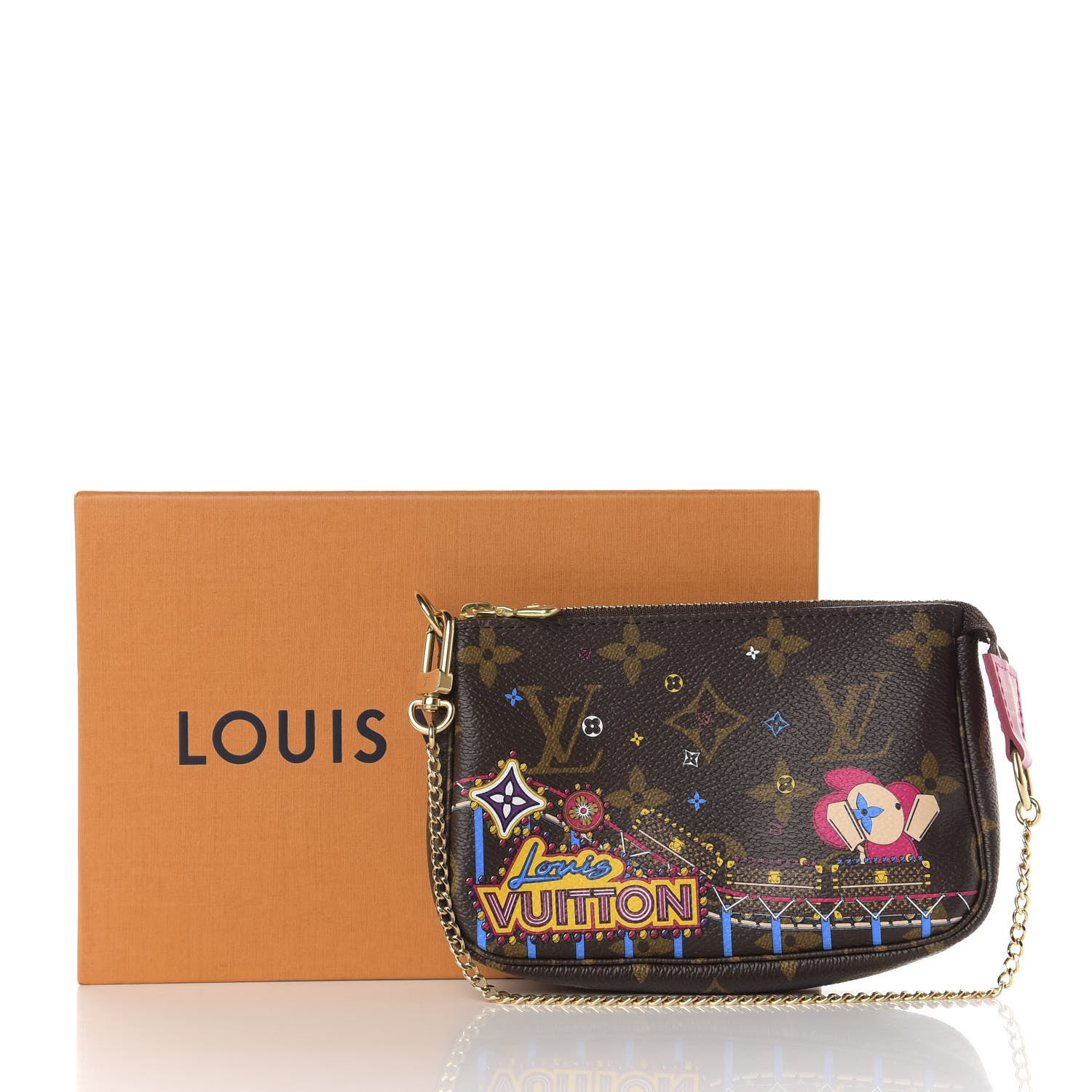 Louis Vuitton Monogram 2020 Christmas Animation Roller Coaster Mini Pochette Accessories Pivoine 10 of 10