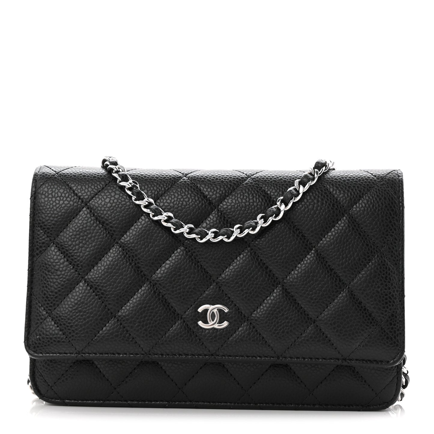 Caviar Quilted Wallet On Chain WOC Black