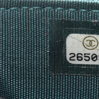 Chanel Iridescent Caviar Quilted Filigree Card Holder Dark Turquoise 8 of 8