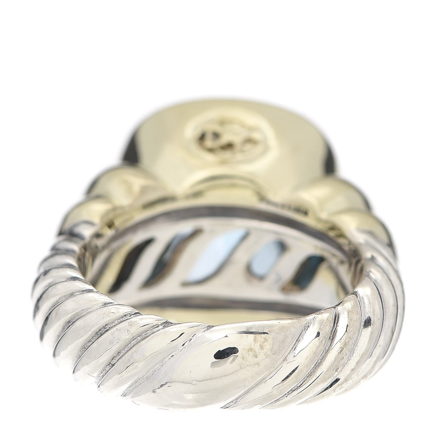 David Yurman Sterling Silver 14K Yellow Gold Blue Topaz Noblesse Ring 52 6 4 of 6
