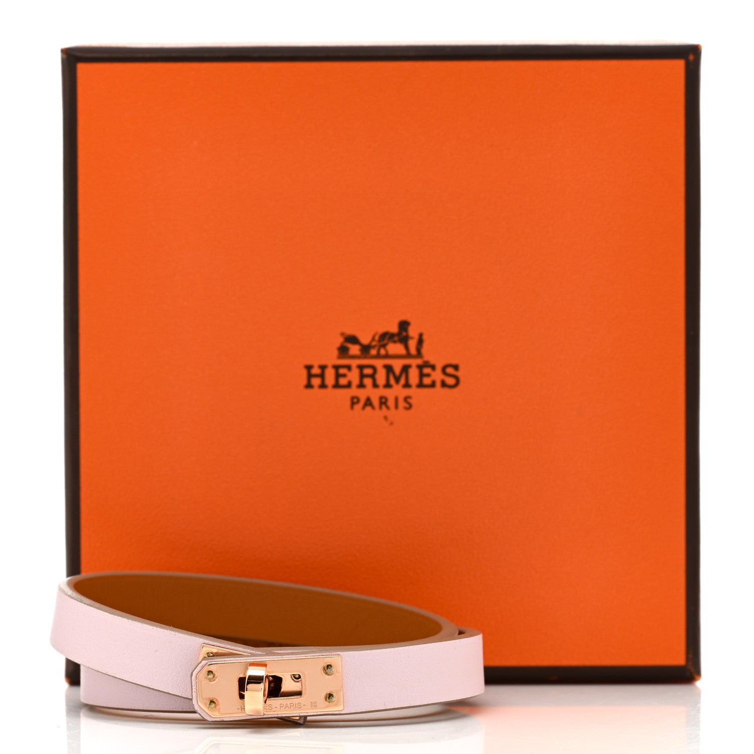 Hermes Swift Kelly Double Tour Bracelet Mauve Pale 7 of 7