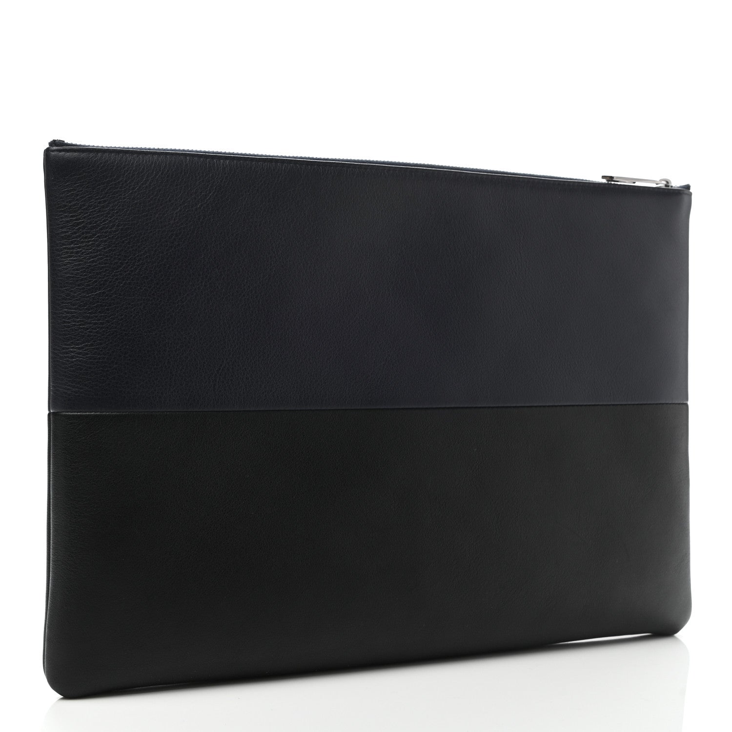 Chanel Calfskin Large Bicolor Cosmetic Case Black Navy 2 of 7