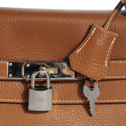 Hermes Taurillon Clemence Kelly Retourne 35 Gold 6 of 12