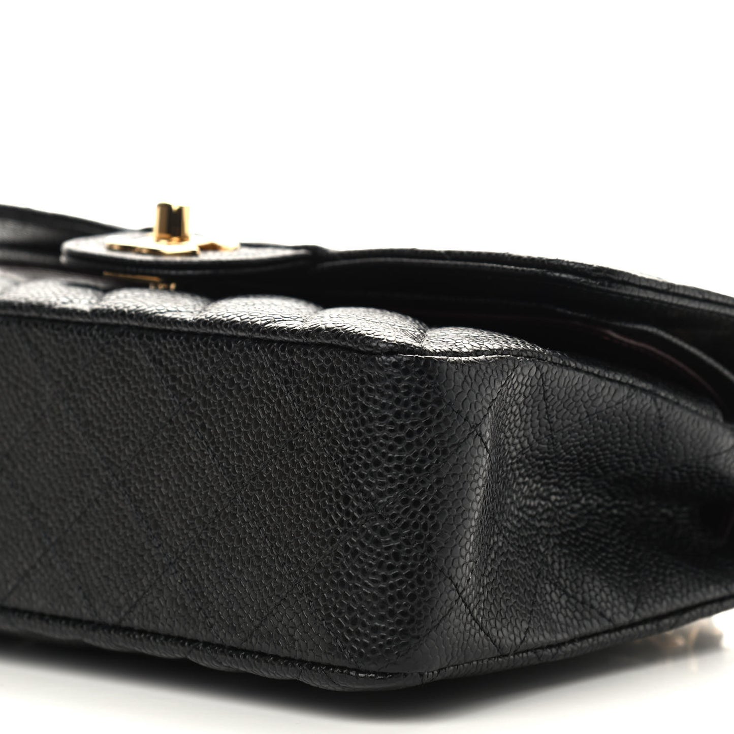 Caviar Quilted Small Double Flap Black