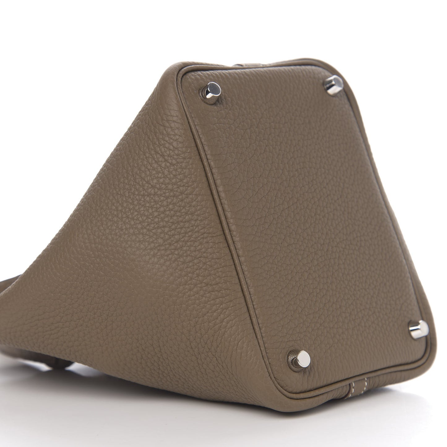 Taurillon Clemence Matte Alligator Picotin Lock Touch 18 PM Etoupe