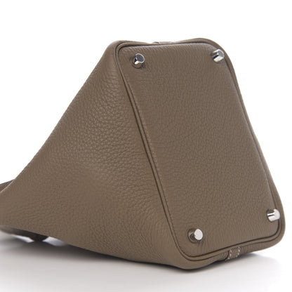 Hermes Taurillon Clemence Matte Alligator Picotin Lock Touch 18 PM Etoupe 7 of 10