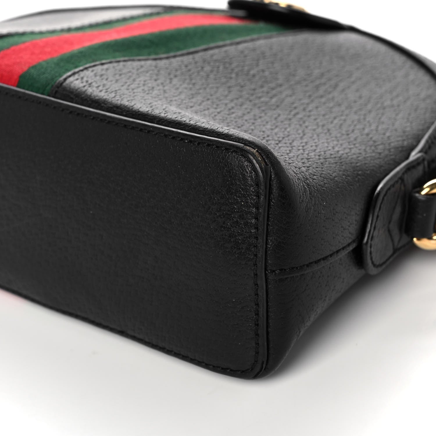 Gucci Calfskin GG Web Small Ophidia Dome Shoulder Bag Black 11 of 16