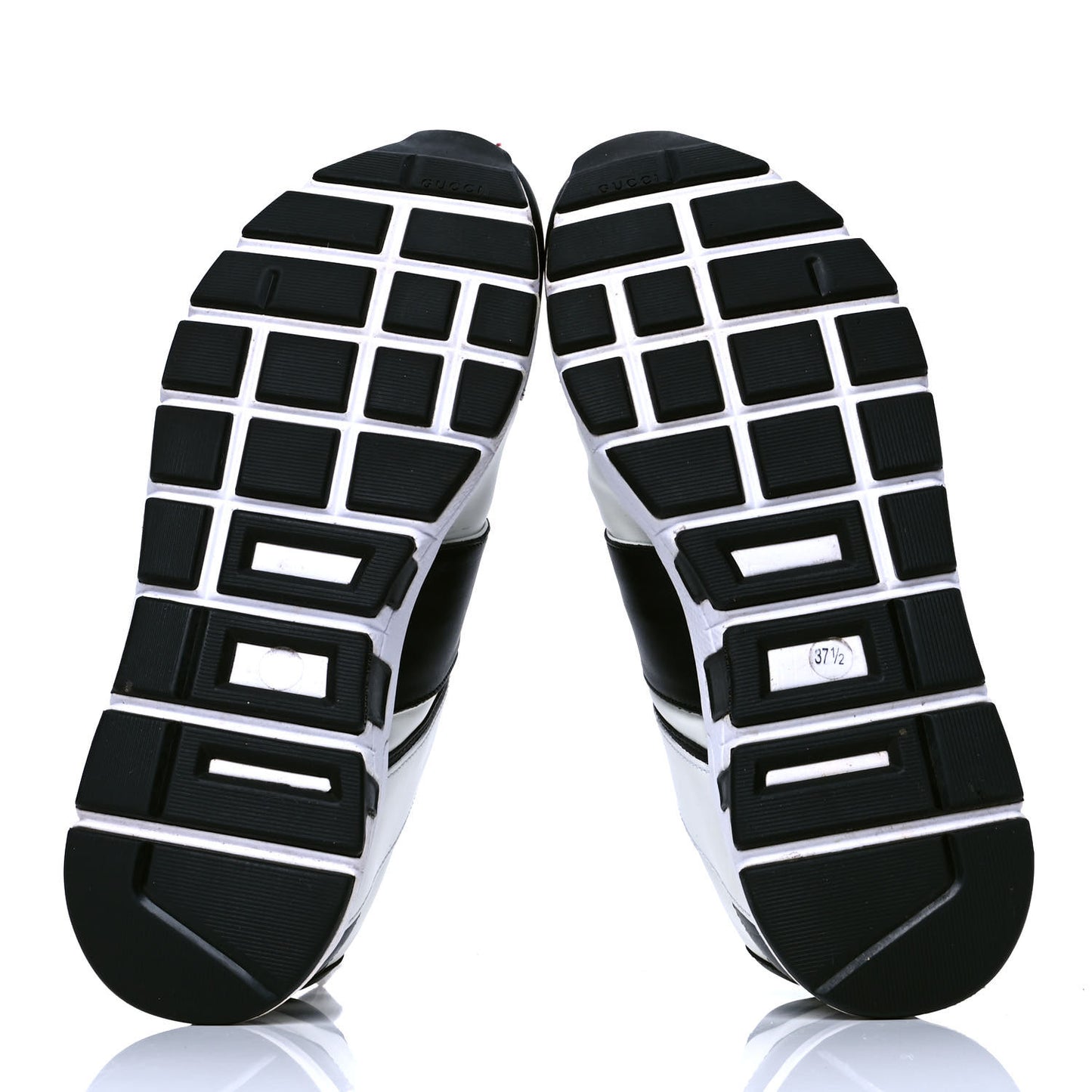 Calfskin Womens Interlocking G Sneakers 37.5 Black White
