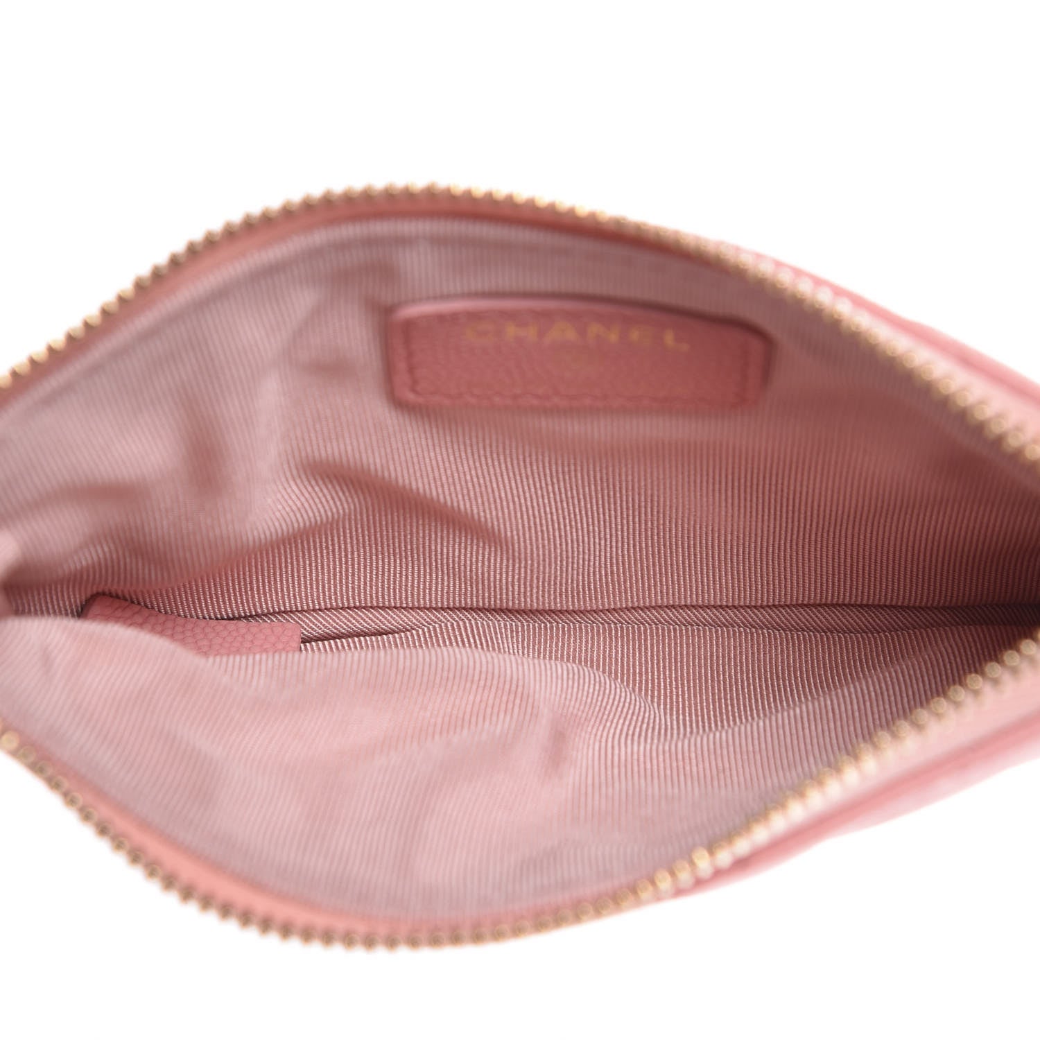 Chanel Caviar Chevron Quilted Small Cosmetic Case Pink 5 of 8
