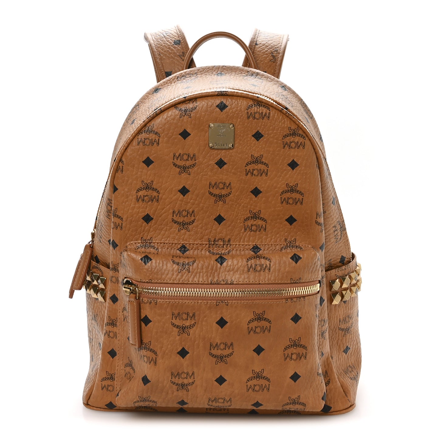 Visetos Small Side Stud Stark Backpack Cognac