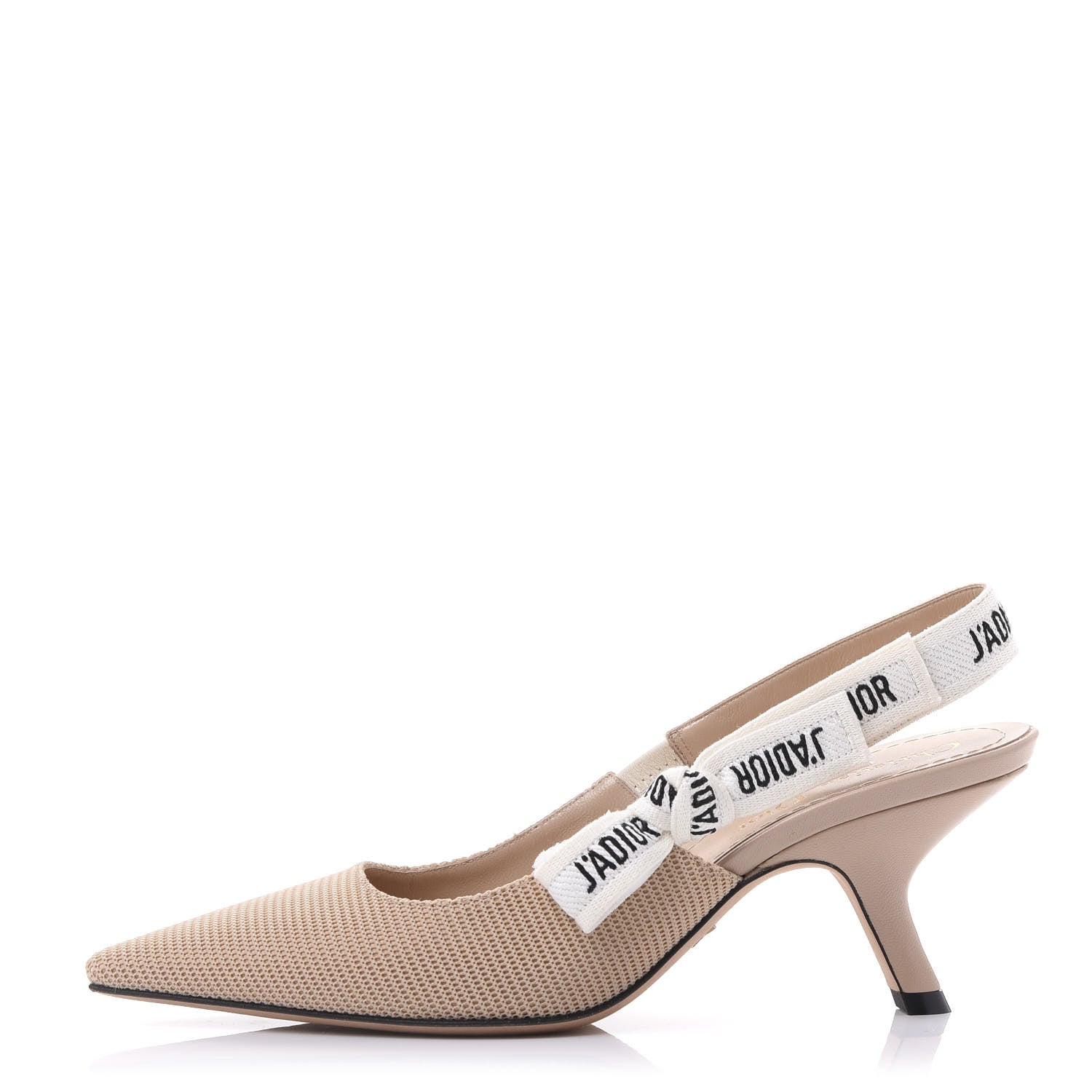 Christian Dior Technical Canvas Ribbon J Adior Slingback 65mm Pumps 37 Powder Nude 1 of 9