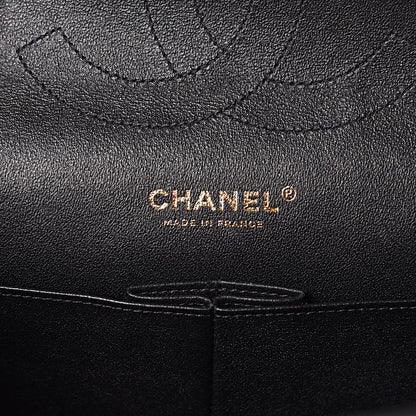 Chanel Caviar Chevron Quilted Jumbo Double Flap Black 6 of 15