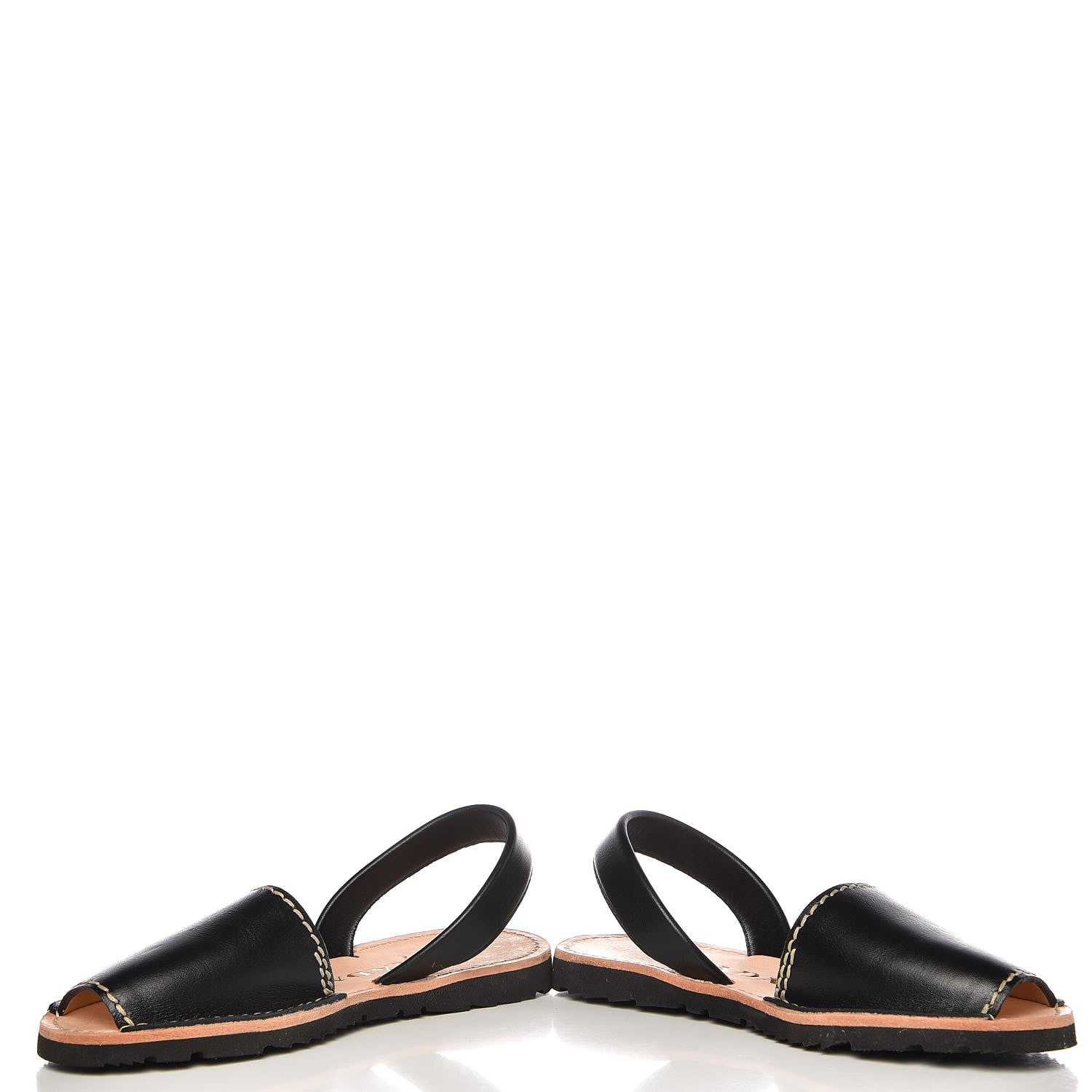 Prada Vitello Slingback Flat Sandals 37 Black 6 of 12
