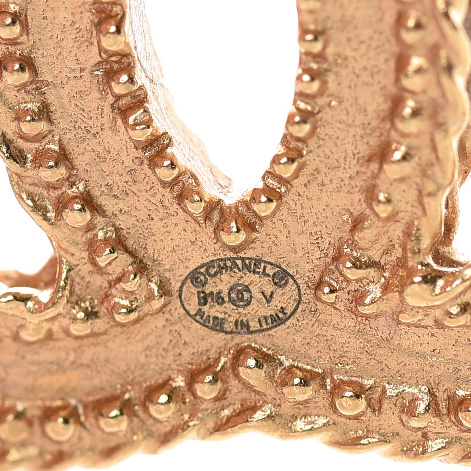 Chanel CC Drop Earrings Matte Gold 4 of 5