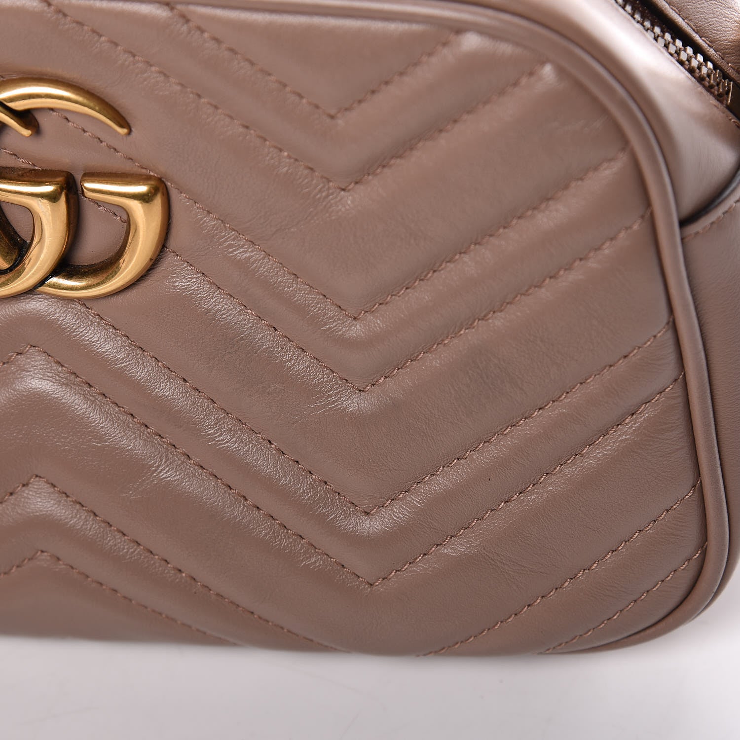 Gucci Calfskin Matelasse Small GG Marmont Chain Shoulder Bag Porcelain Rose 9 of 11