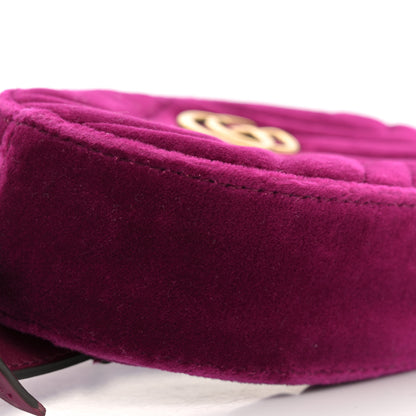 Gucci Velvet Matelasse GG Marmont Belt Bag 85 34 Fuchsia Violet Cyclamen 9 of 12