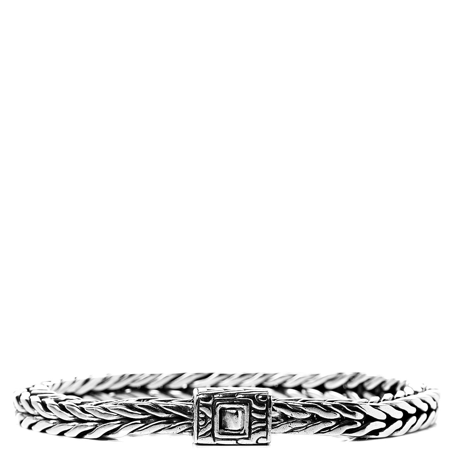 John Hardy Sterling Silver 6mm Mens Square Classic Chain Bracelet 1 of 4