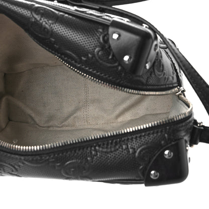 Gucci Calfskin GG Tennis Embossed Square Messenger Bag Black 4 of 8
