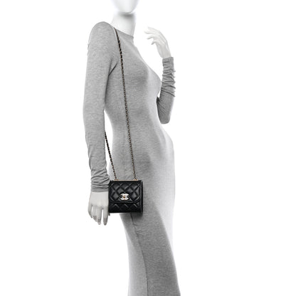 Chanel Lambskin Quilted Mini Trendy CC Chain Wallet Black 2 of 11