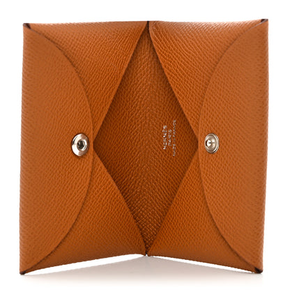 Hermes Epsom Calvi Card Case Gold 5 of 8