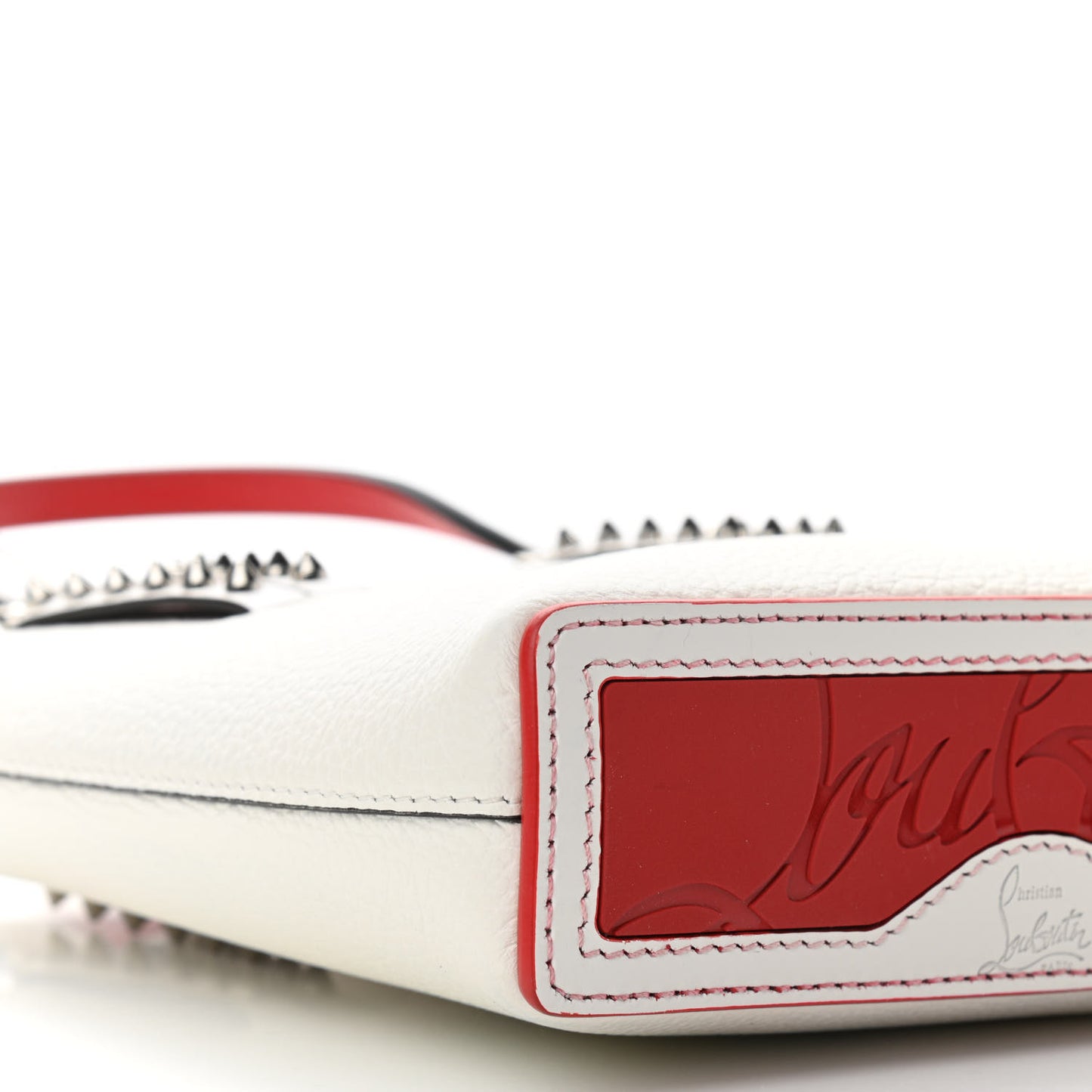Calfskin Spikes Mini North South Cabata Tote White