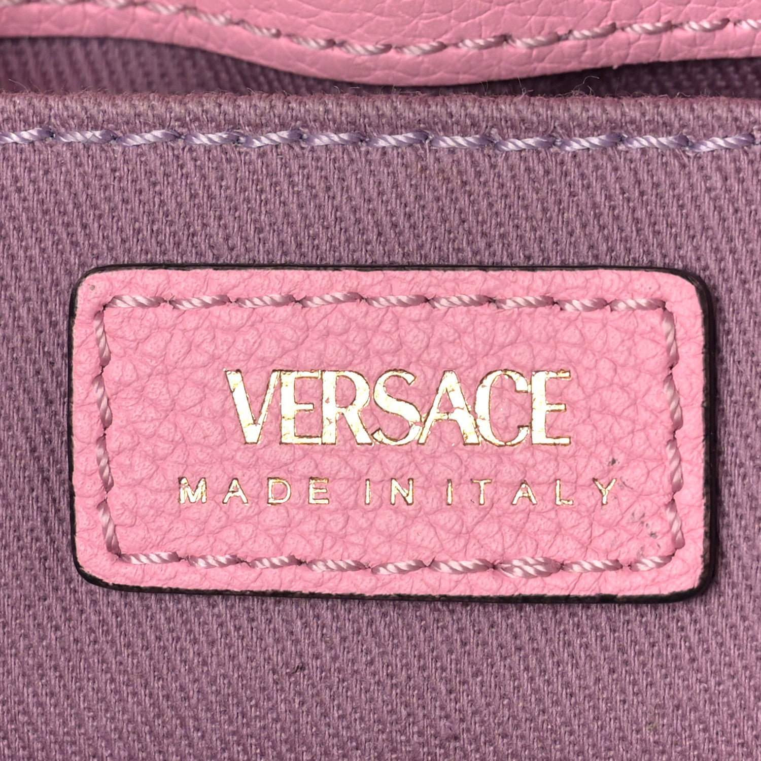 Versace Calfskin Tweed Medusa Small Top Handle Handbag Baby Pink Pineapple 6 of 8