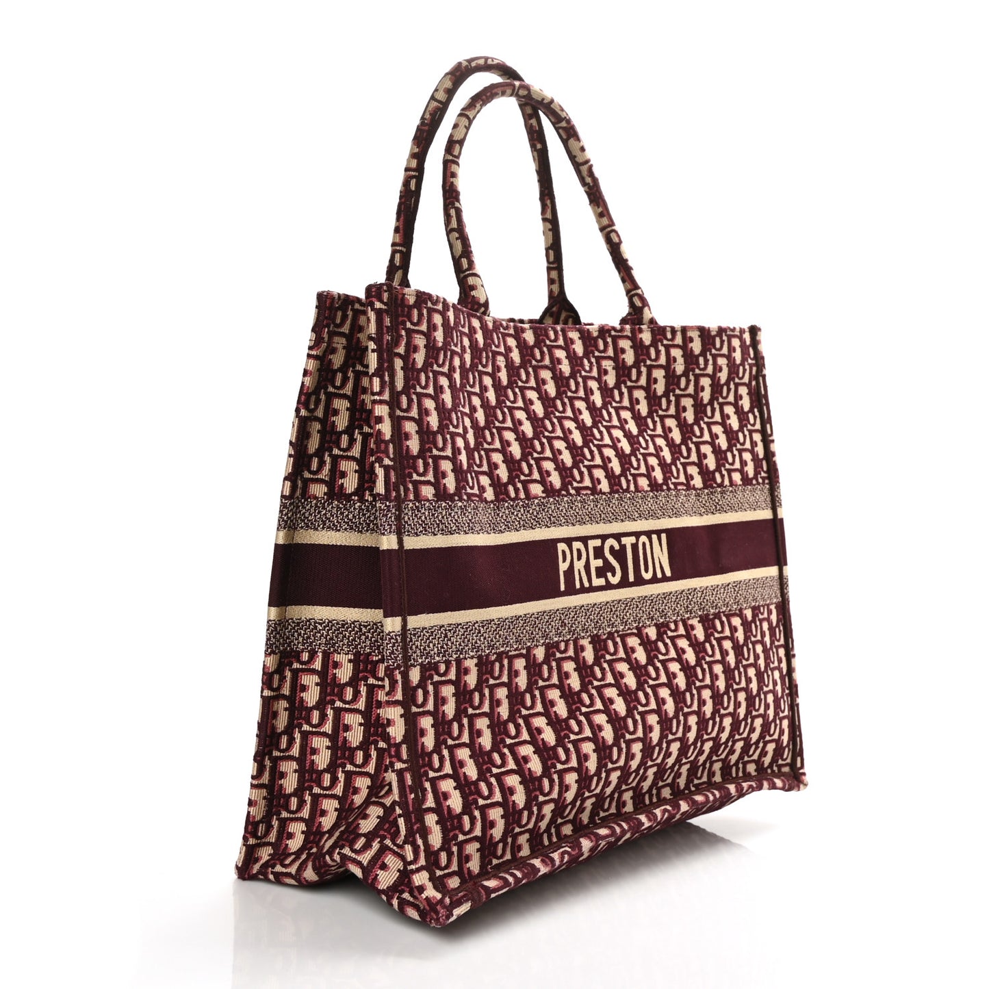 Oblique Large Book Tote Burgundy Multicolor