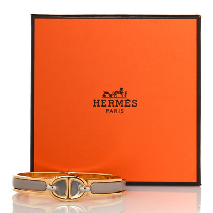 Hermes Enamel Mini Clic Chaine d'Ancre Bracelet PM Marron Glace 7 of 7