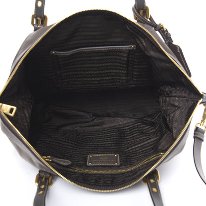 Prada Tessuto Nylon Saffiano Jacquard Logo Tote Grey 7 of 14