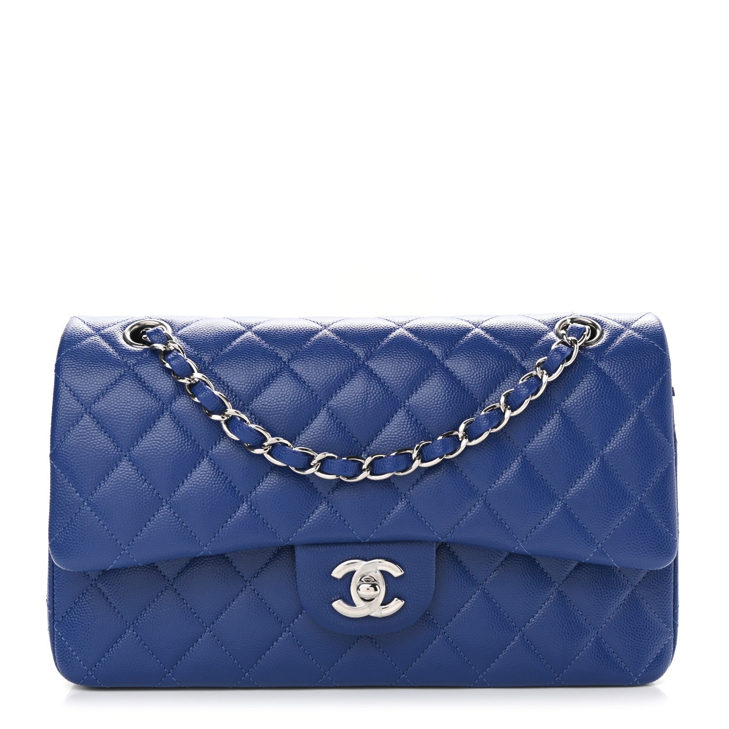 Chanel Caviar Quilted Medium Double Flap Blue 1 of 11