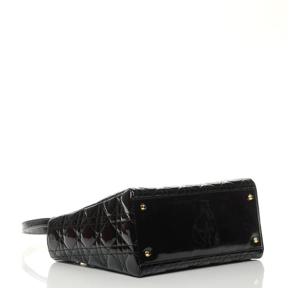 Christian Dior Patent Cannage Medium Lady Dior Black 5 of 13