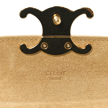 Celine Suede Shearling Triomphe Mini Chain Claude Natural 6 of 9