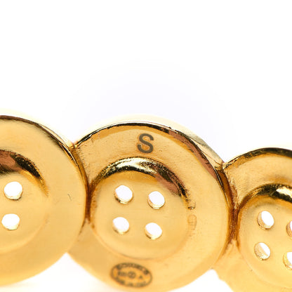 Chanel Metal Paris Button Logo Cuff Bracelet Gold 5 of 6