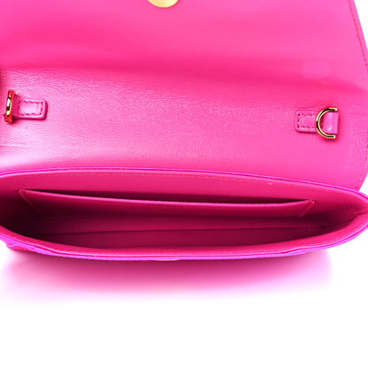 Versace Satin Crystal Embellished La Medusa Pouch On Chain Pink 5 of 11