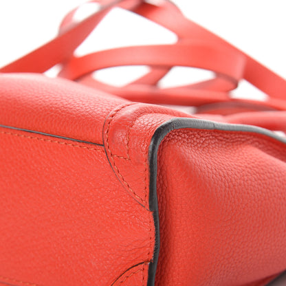 Celine Drummed Calfskin Nano Luggage Red 10 of 17