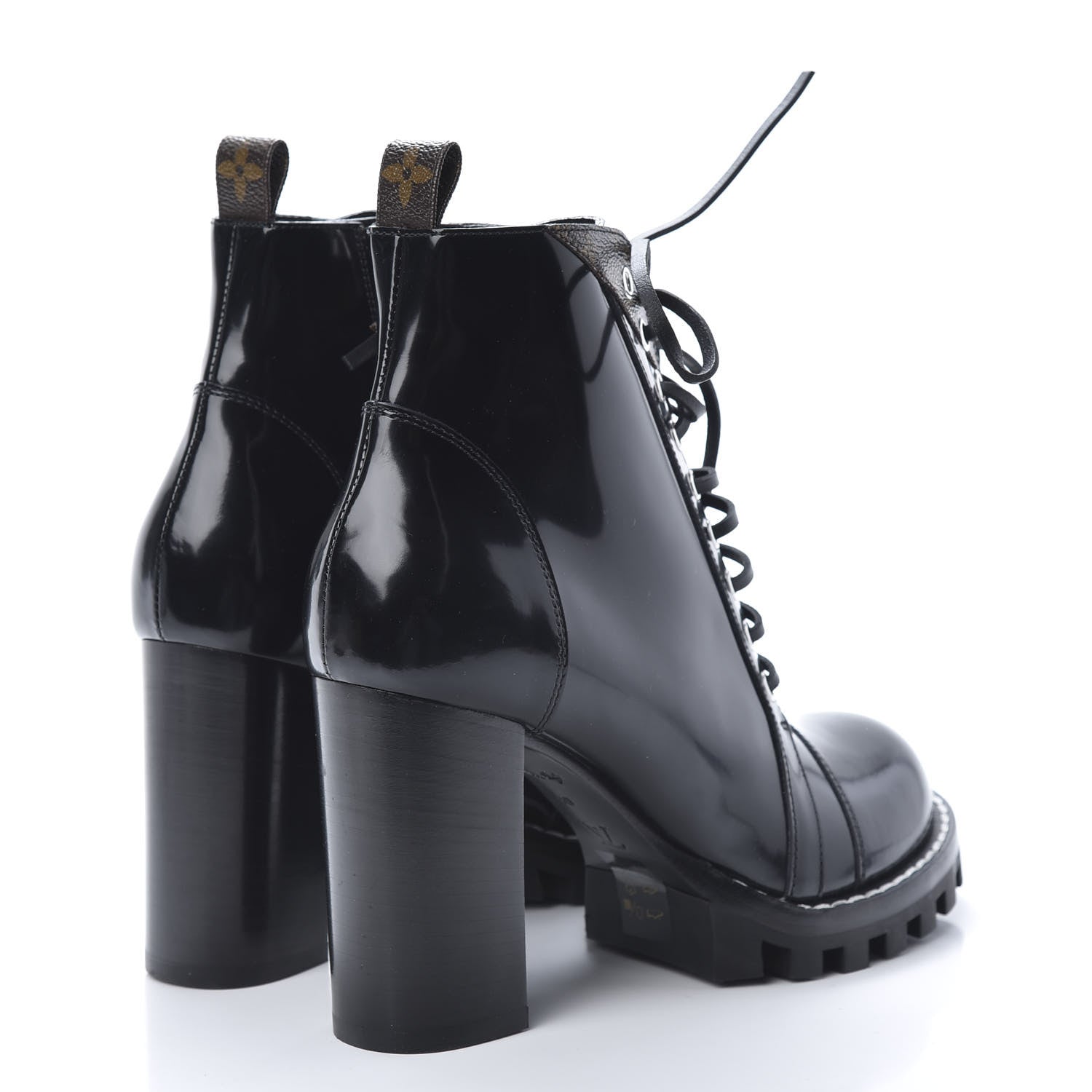 Louis Vuitton Patent Calfskin Monogram Star Trail Ankle Boots 40 Black 4 of 7
