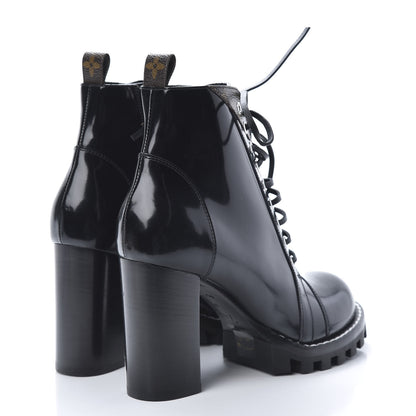 Louis Vuitton Patent Calfskin Monogram Star Trail Ankle Boots 40 Black 4 of 7